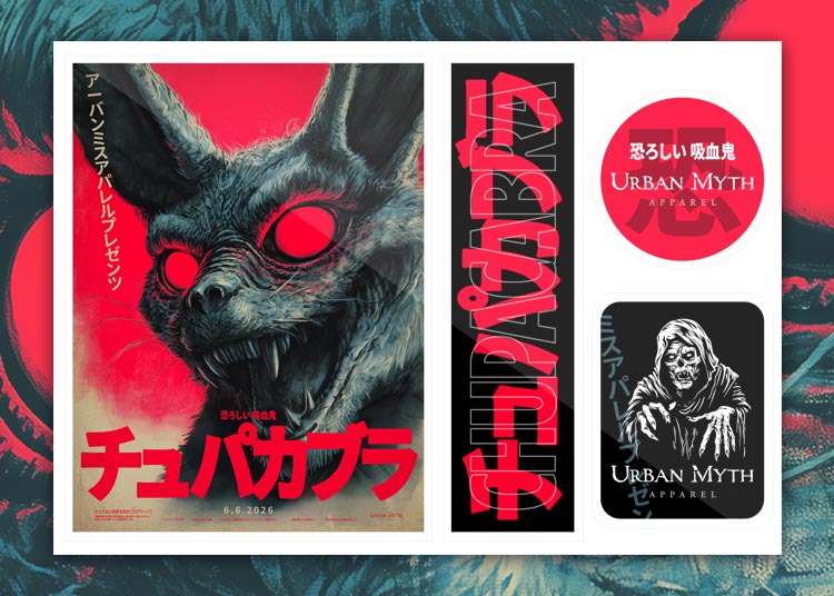 Chupacabra Japanese Sticker Sheet - Urban Myth Apparel