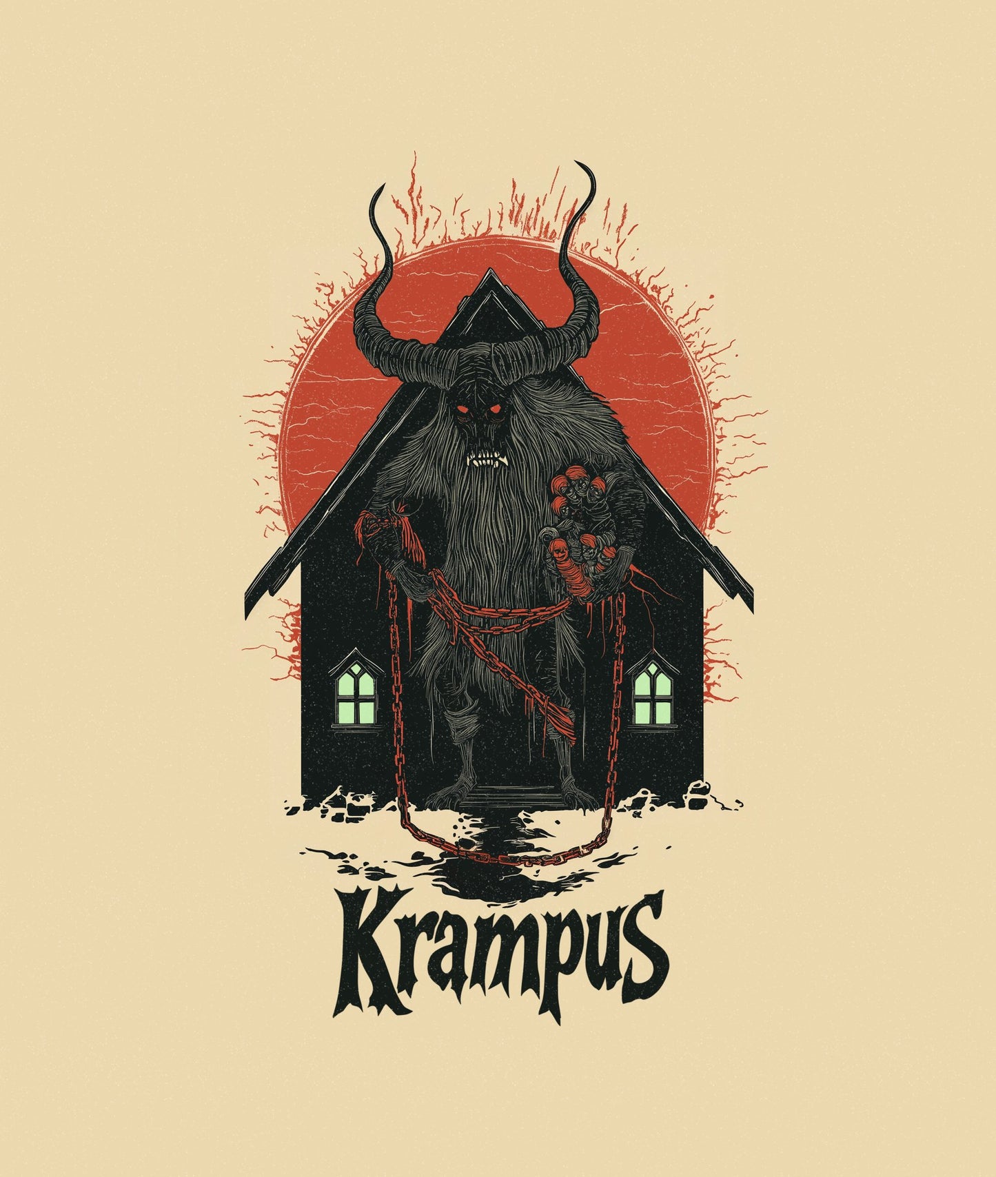 Krampus Framed Canvas - Urban Myth Apparel