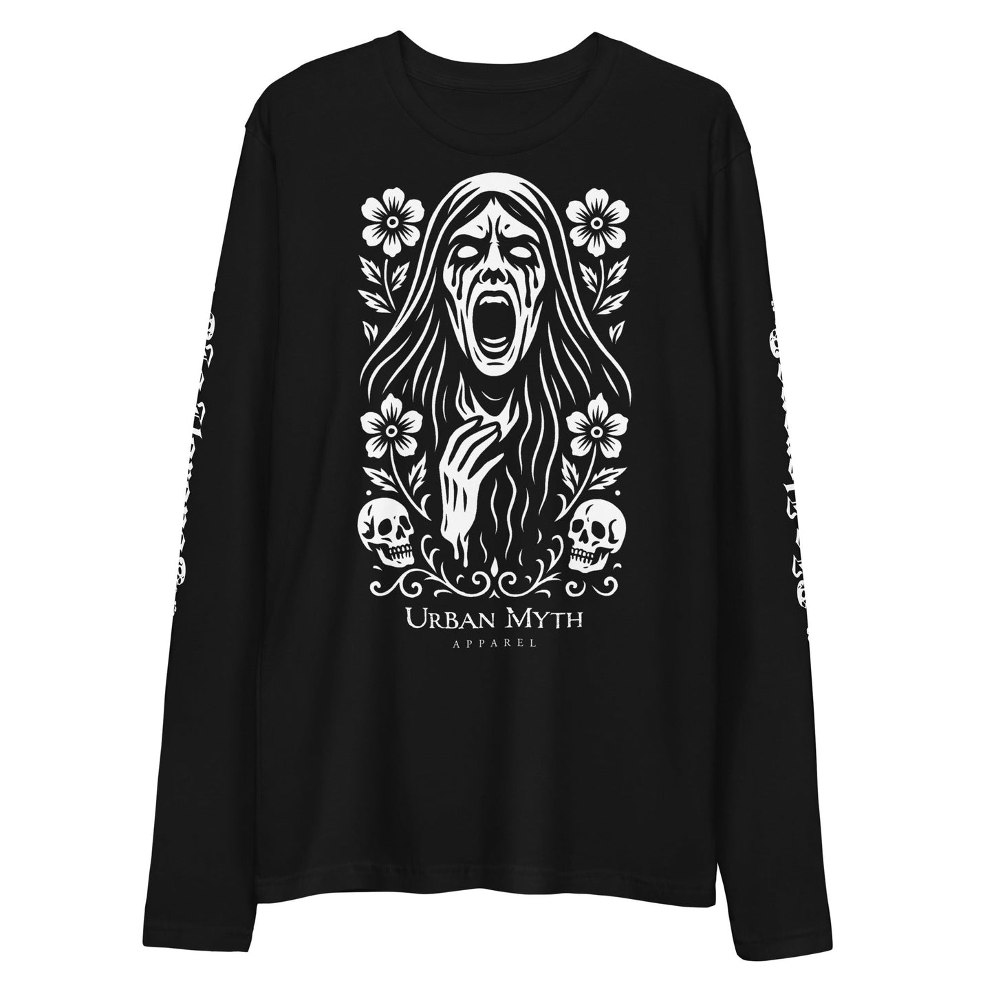 La Llorona Long Sleeve Fitted Crew - Urban Myth Apparel