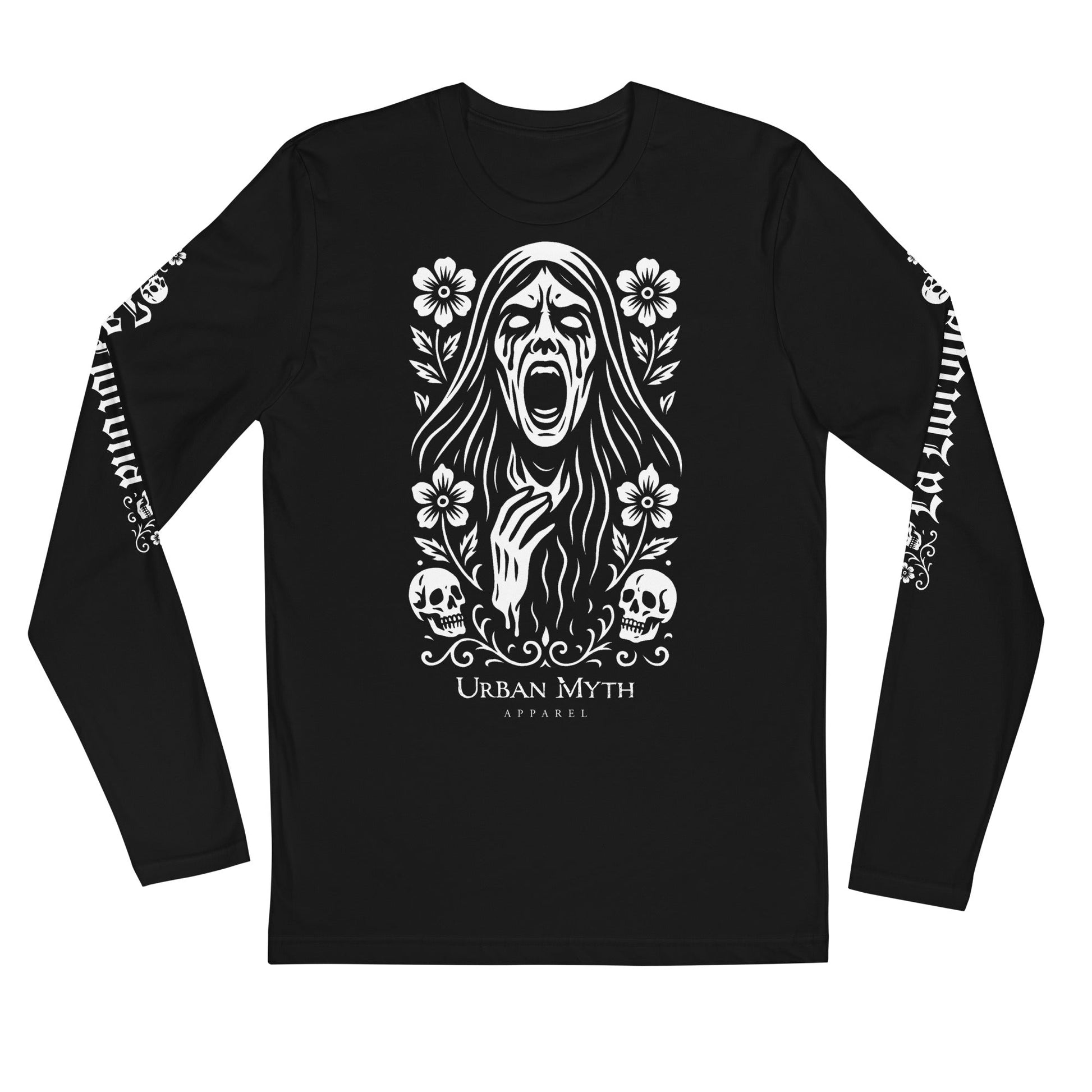 La Llorona Long Sleeve Fitted Crew - Urban Myth Apparel