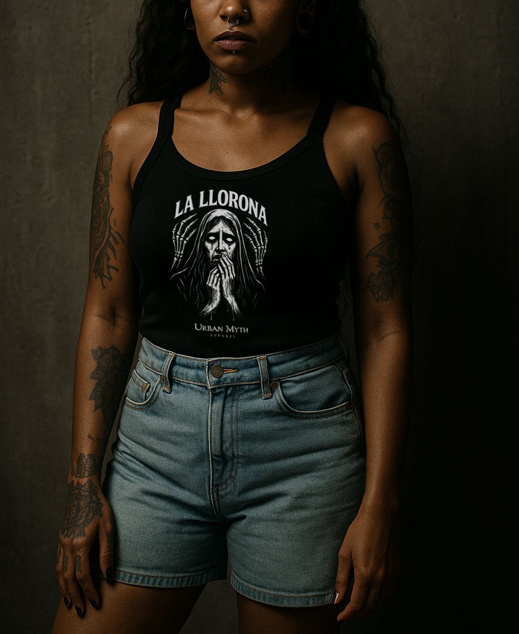 La Llorona Mourning Women’s Micro - rib Tank - Urban Myth Apparel