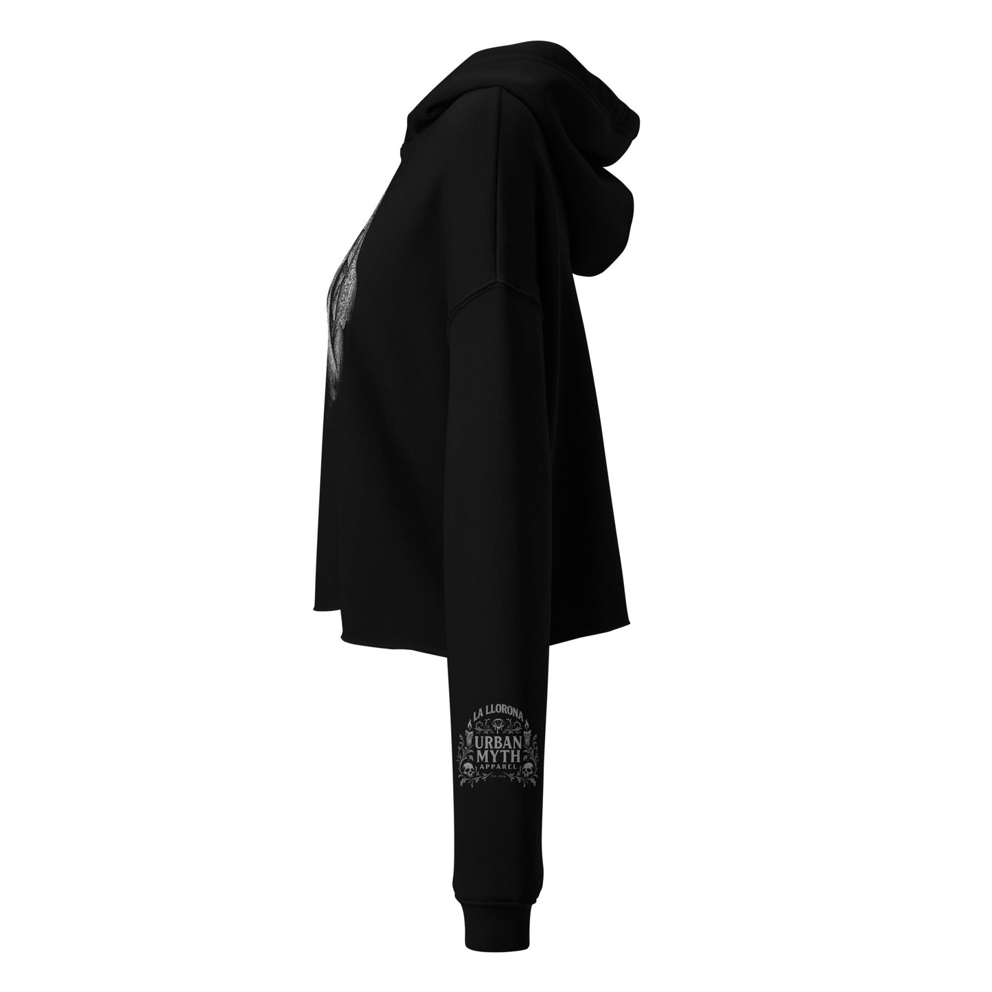 La Llorona Under the Veil Women's Crop Hoodie - Urban Myth Apparel