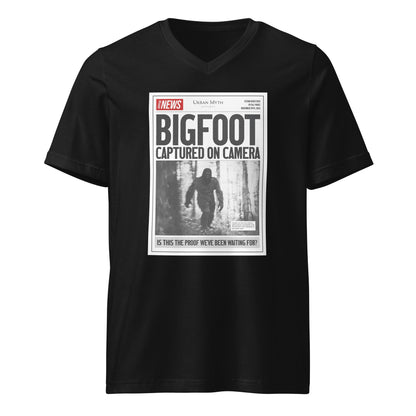 Women's V - Neck Bigfoot Captured on Camera - Urban Myth Apparel